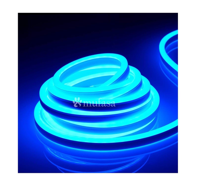Mufasa 12V DC LED Neon Light, 6MM Waterproof Indoor Outdoor Decoration Light Flexible with Adaptor, Best for Diwali, Christmas, Navratri Festivals, Bedroom, Gaming Room (Blue) (5 Meter) - Image 1