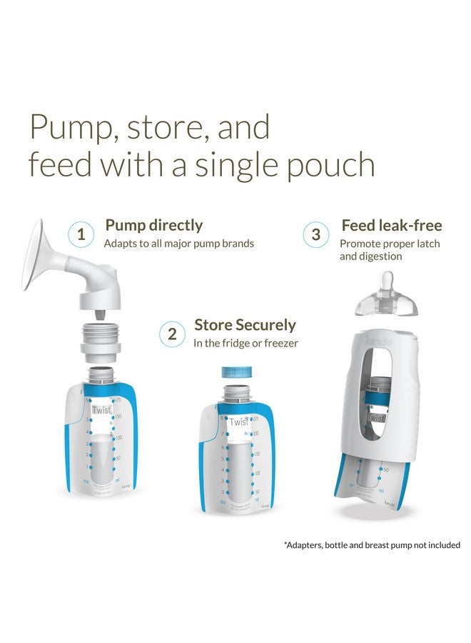Kiinde Kiinde Twist Pouch Direct-Pump Direct-Feed Twist Cap Breast Milk Storage Bag for Pumping, Freezing, Heating and Feeding, Pre-Sterilized, Breast Feeding Essentials, 8 Ounce, Pack of 40 - Image 2