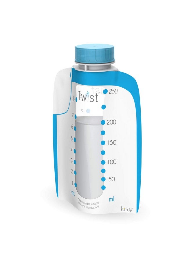 Kiinde Kiinde Twist Pouch Direct-Pump Direct-Feed Twist Cap Breast Milk Storage Bag for Pumping, Freezing, Heating and Feeding, Pre-Sterilized, Breast Feeding Essentials, 8 Ounce, Pack of 40 - Image 1