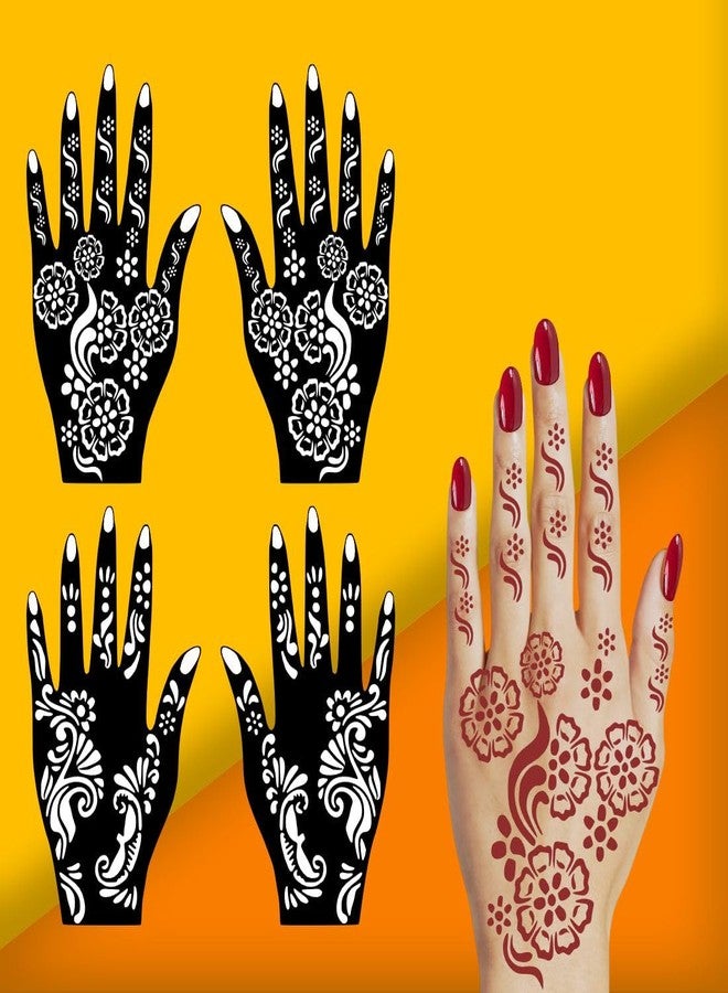 VANVATI Beautiful Combo Mehndi Stencil Stickers for Traditional Charm for Girls and Women Palm, and Finger Design Sticker Pack of 2 - Image 2