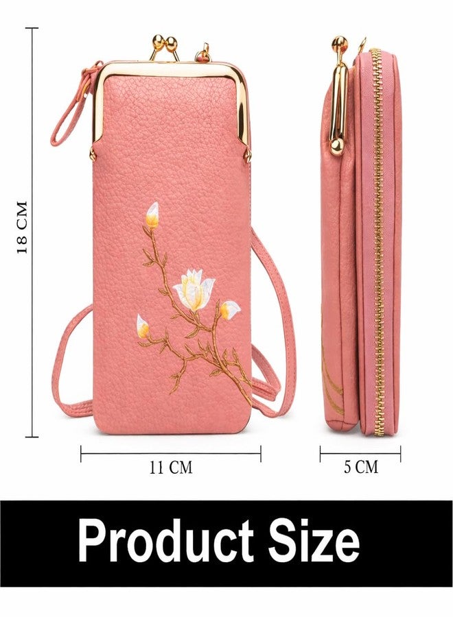 DUANT Leather Sling Bag for Women | Small Cross Body Mobile Pouch Purse | Phone Bag with Card & Cash Slots | Stylish Mini Sling Wallet Handbag for Girls & Ladies (Rose Gold) - Image 2