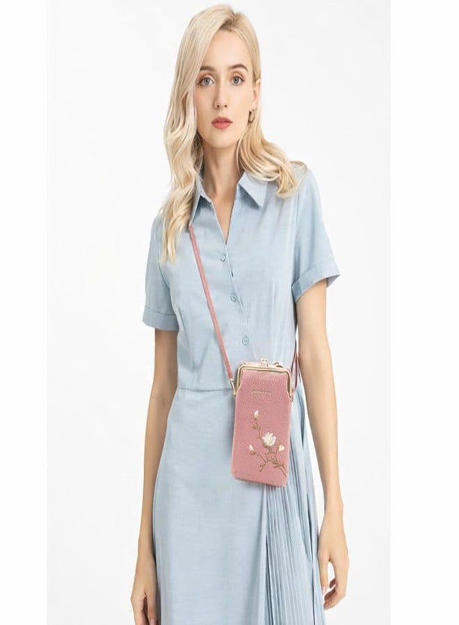 DUANT Leather Sling Bag for Women | Small Cross Body Mobile Pouch Purse | Phone Bag with Card & Cash Slots | Stylish Mini Sling Wallet Handbag for Girls & Ladies (Rose Gold) - Image 3