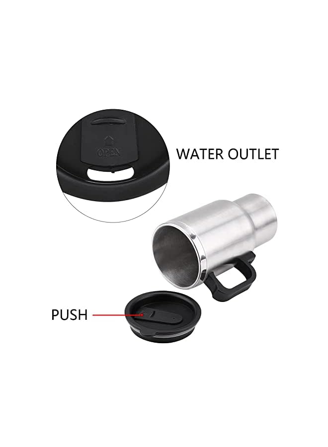 PROMASS Kettle Boiler 450ml Car Heating Travel Cup Stainless Steel Mug Car Coffee Cup Warmer with DC 12V Charger for Car - Image 4