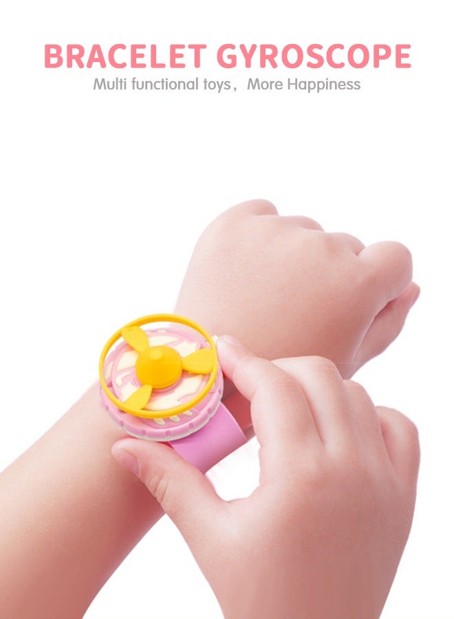 GROIC 2Pcs Flying Saucer Toys,Flying Disc Launcher Slap Bracelet Toys, Disk Shooter Sets Outdoor Flying Toys for Kids, Fidget Spinner Wristband - Image 2