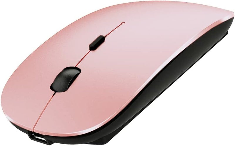KLO Rechargeable Bluetooth Mouse for MacBook/MacBook air/Pro/iPad, Wireless Mouse for Laptop/Notebook/pc/iPad/Chromebook (Rose Gold-b) - Image 1