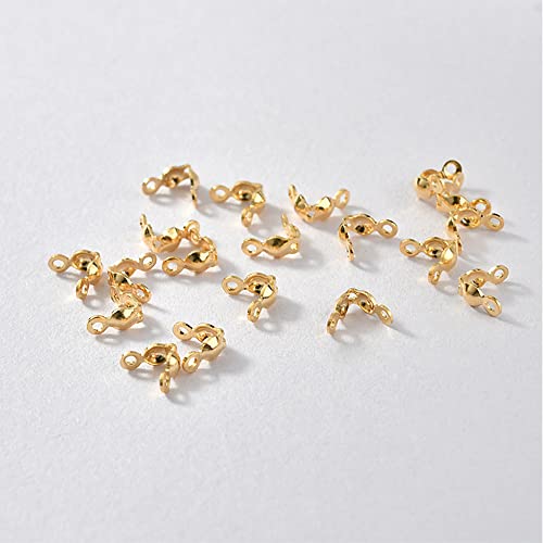 LEFUBABY 1000 PCS 2 Color Metal Open Bead Tips Knot Covers Bead Tips Knot Covers for Jewelry Making - Image 5