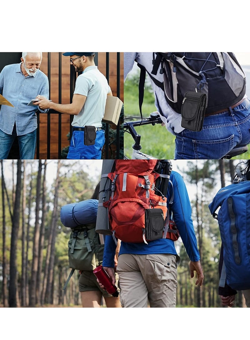 SOLARAE Double Pocket Phone Holster Belt Phone Bag Multi Purpose Tool For Work Hiking Camping - Image 5
