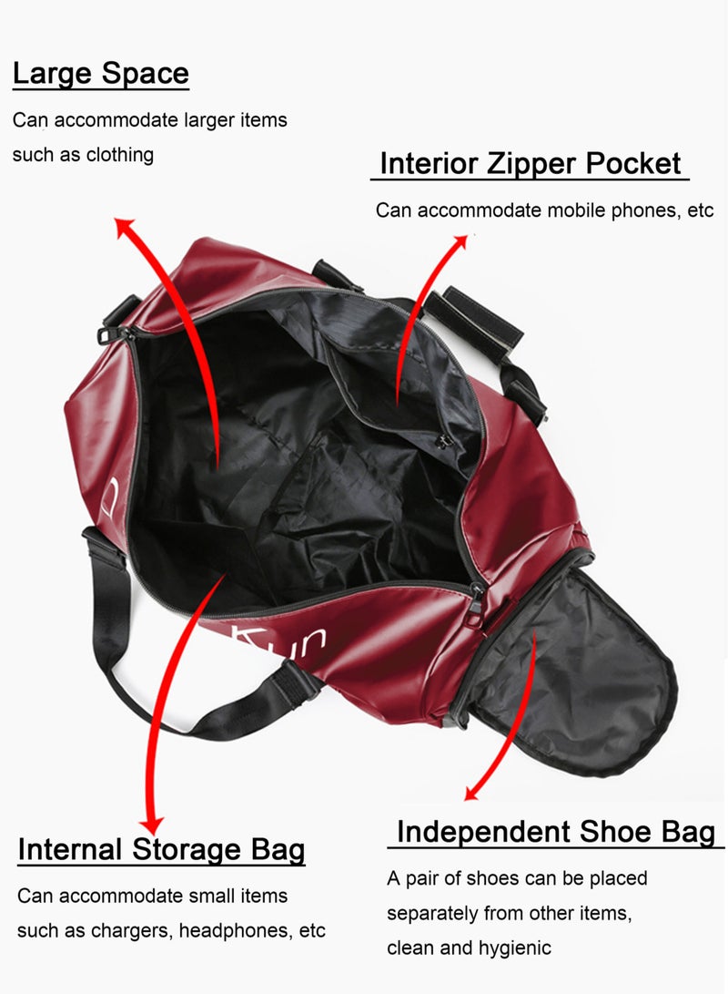 MissTiara Outdoor Sports High-Capacity Storage Bag with Dry Wet Pocket and Shoe Compartment for Training Camping and Hiking  - Image 3