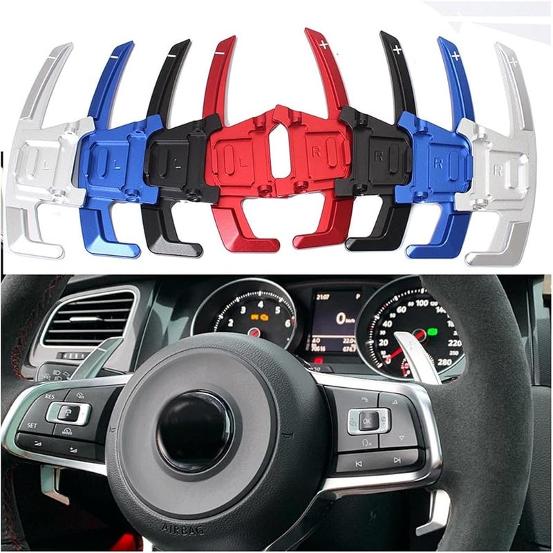 Blue Steering Wheel Paddle Shifter Extensions For VW Golf 7 GTI R GTD GTE MK7 2014 2019 - Image 2