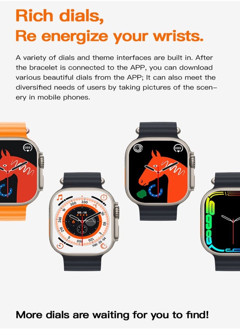 AROAQ - T900 Ultra Wireless Charging New Features Super Fast Latest Smart Watch Orange - Image 1