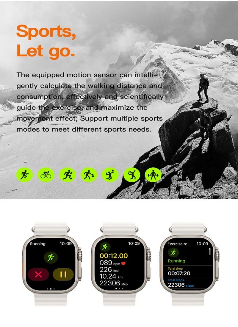 AROAQ - T900 Ultra Wireless Charging New Features Super Fast Latest Smart Watch Orange - Image 1