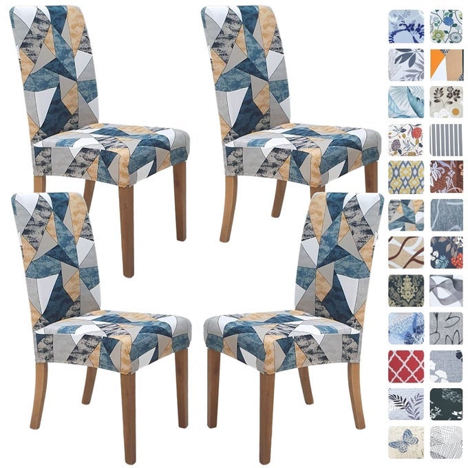 Chair Covers for Dining Room Set of 4 Stretch Dining Chair Cover Washable Spandex Kitchen Parsons Chair Slipcovers Removable Seat Protector for Home or Party 4 Pack Lucid Dream