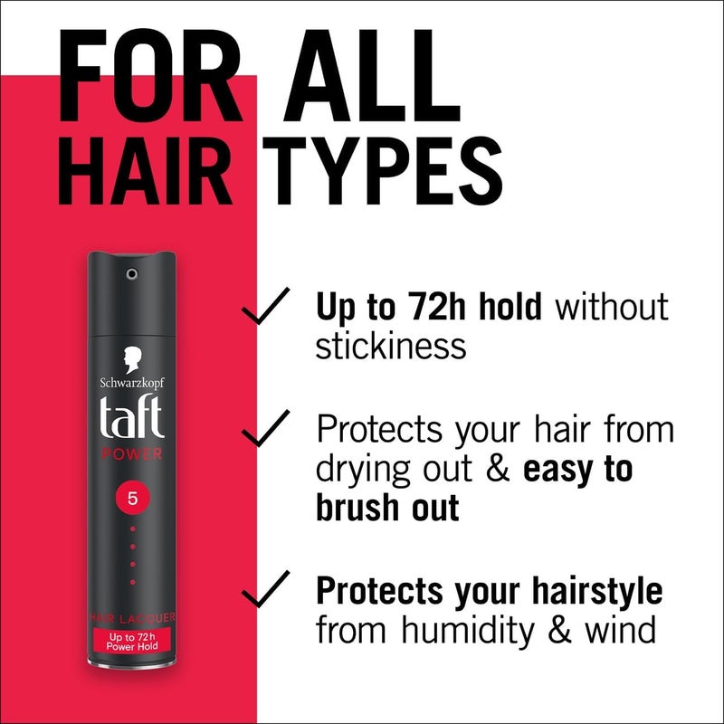 Taft Lacquer Black Hair Spray, 250ml - Image 1