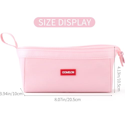 CICIMELON Pencil Case Large Capacity Pen Pouch Multifunctional Pencil Bag for School Students Teen Girls Office Women Adult (Light Pink) - Image 4