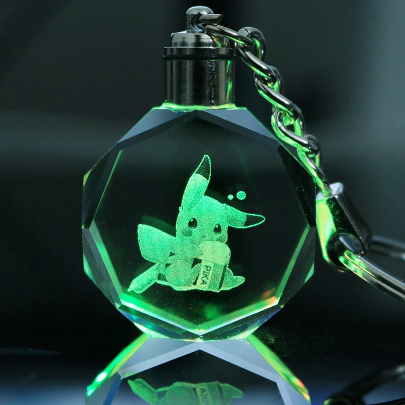 Pendant Keychain Peripheral Luminous Crystal Gift Can Be Engraved - Image 1