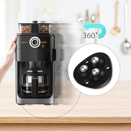 Tasttin Appliance Casters Furniture Sliders Appliance Rollers for Kitchen Coffee Machine Blender Oven Helps Mom or Wife Easily Solve Countertop Sliding Black 8pcs - Image 3