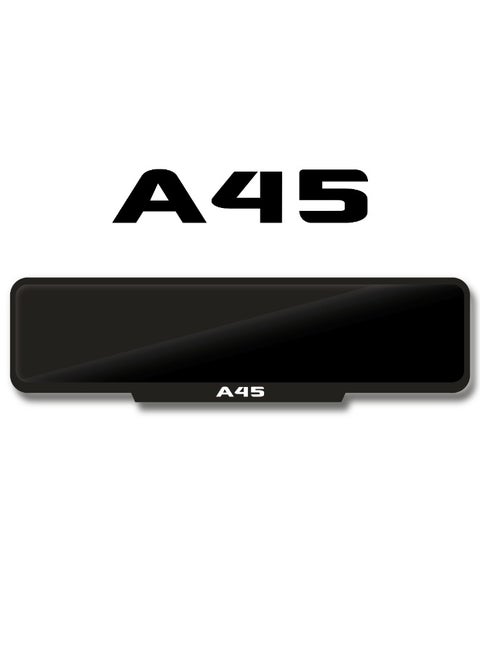 A45 Number Plate Frame – Glossy Black Finish – Durable Acrylic Design – Available in Long, Square & Sport Sizes – Easy Tape Fixing – Premium Look for A45 AMG Owners