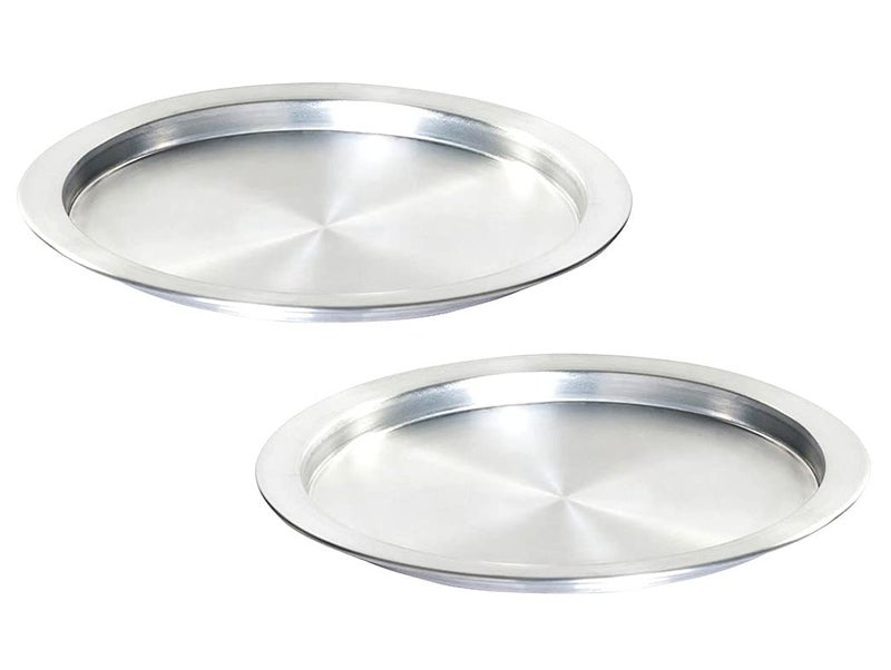 DLK - 2 x 13inch Aluminum Kunefe Tray, Kunafa Plate Set, Kunefe Pan Set of 2 for Sweet,Kunafeh or Kadaifi - Image 1