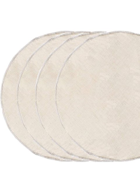 WUD Unbleached Muslin Idli Cloth 4 Round Pieces for Steaming Idlis Without HoleDouble Stitched Edges Reusable Size 30cm DiameterSuitable for 34567 Pit Idli Plates