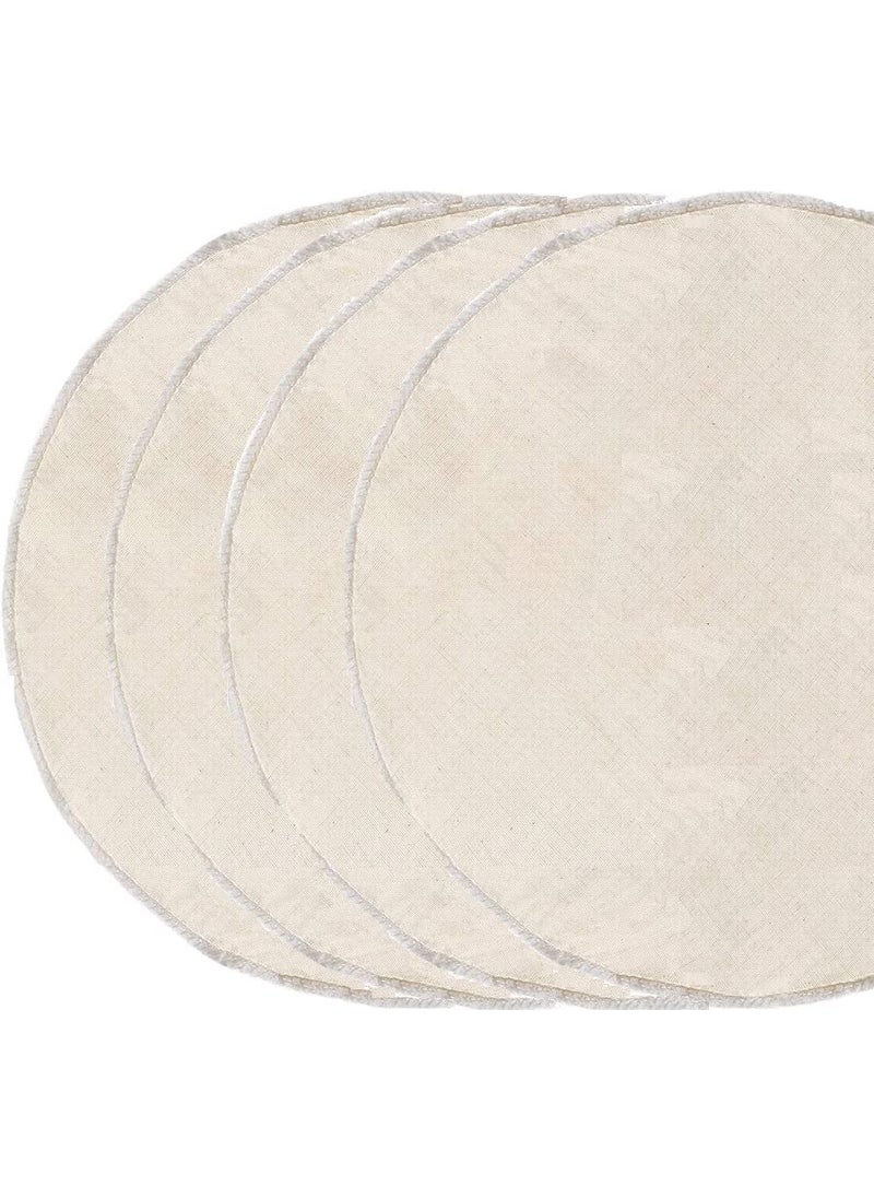 WUD Unbleached Muslin Idli Cloth 4 Round Pieces for Steaming Idlis Without HoleDouble Stitched Edges Reusable Size 30cm DiameterSuitable for 34567 Pit Idli Plates