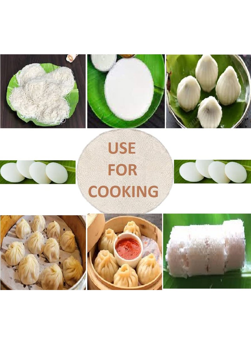 WUD Unbleached Muslin Idli Cloth 4 Round Pieces for Steaming Idlis Without HoleDouble Stitched Edges Reusable Size 30cm DiameterSuitable for 34567 Pit Idli Plates