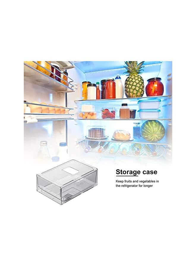 IAF Organizer Stackable Food Kitchen Portable Storage Box Fridge Freezer Drawer Fridge Storage Containers Tray Organiser With Ventilation Window For Fruit And Vegetables (1 Pack) (L) - Image 5