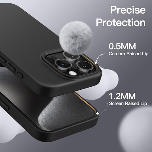 JETech Silicone Case for iPhone 15 Pro Max 6.7-Inch, Silky-Soft Touch Full-Body Protective Phone Case, Shockproof Cover (Black) - Image 5