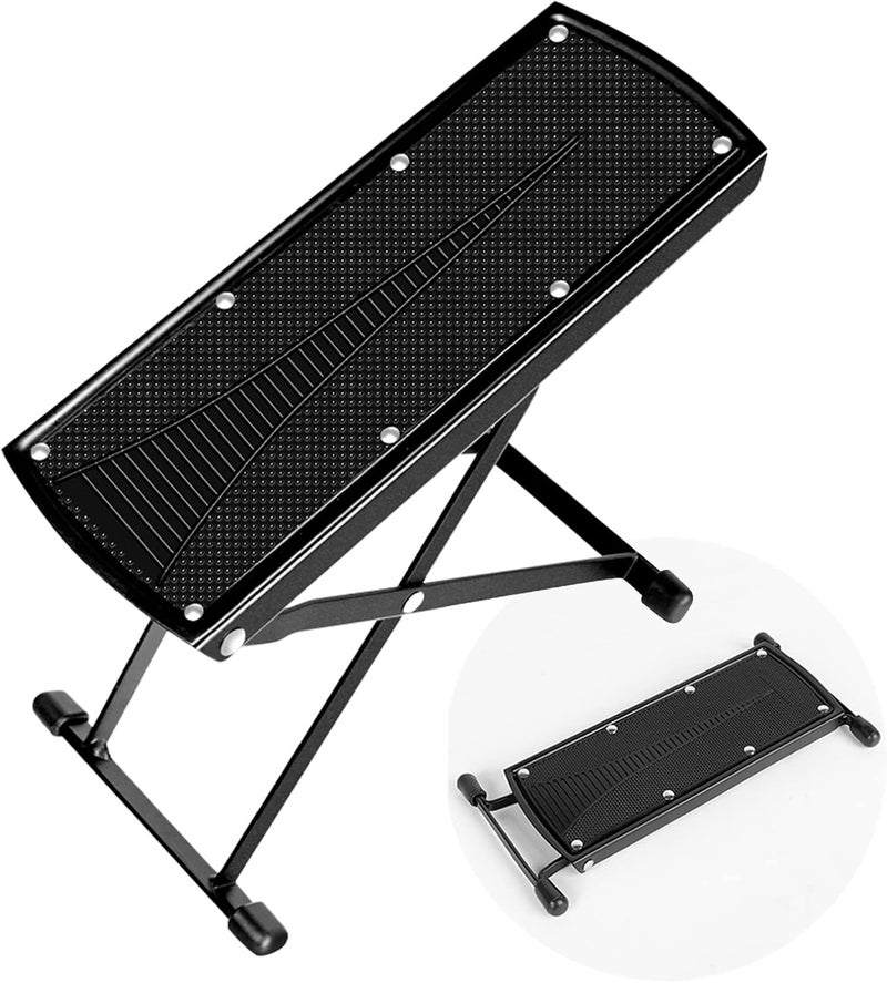 Lejesth Foldable 6-Position Height Adjustable Pedicure & Manicure Foot Rest, Non-Slip Rubber Foot Stool for Comfortable Home Nail Care, Easy Toenail Trimming & Nail Art Foot Stool