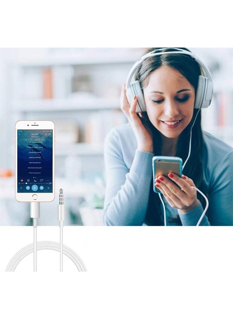 Qiqoox - Lightning To Aux Cable 1mt 3.5mm Aux Apple iPhone 7 8 x 11 12 13 Mini Pro Max Compatible Audio Converter - Image 1