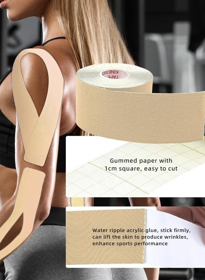 FLYROAD Kinesiology Tape, 3 Roll 5m Breathable Cotton Sports Tape for Ankle, Knee Pain, Elbow and Shoulder Muscles, (Three colors) - Image 4