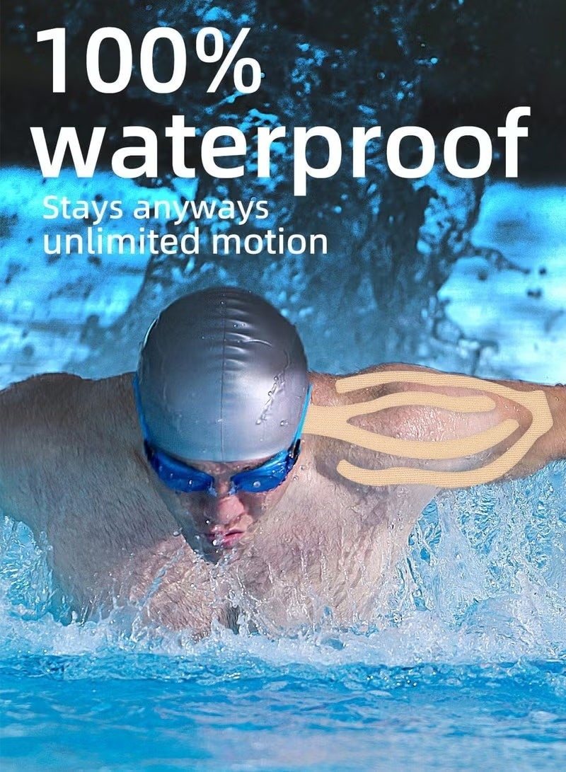 FLYROAD Kinesiology Tape, 3 Roll 5m Breathable Cotton Sports Tape for Ankle, Knee Pain, Elbow and Shoulder Muscles, (Three colors) - Image 5