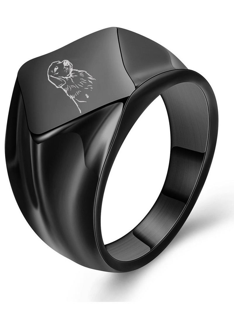Stainless Steel Solid Polished Signet Ring