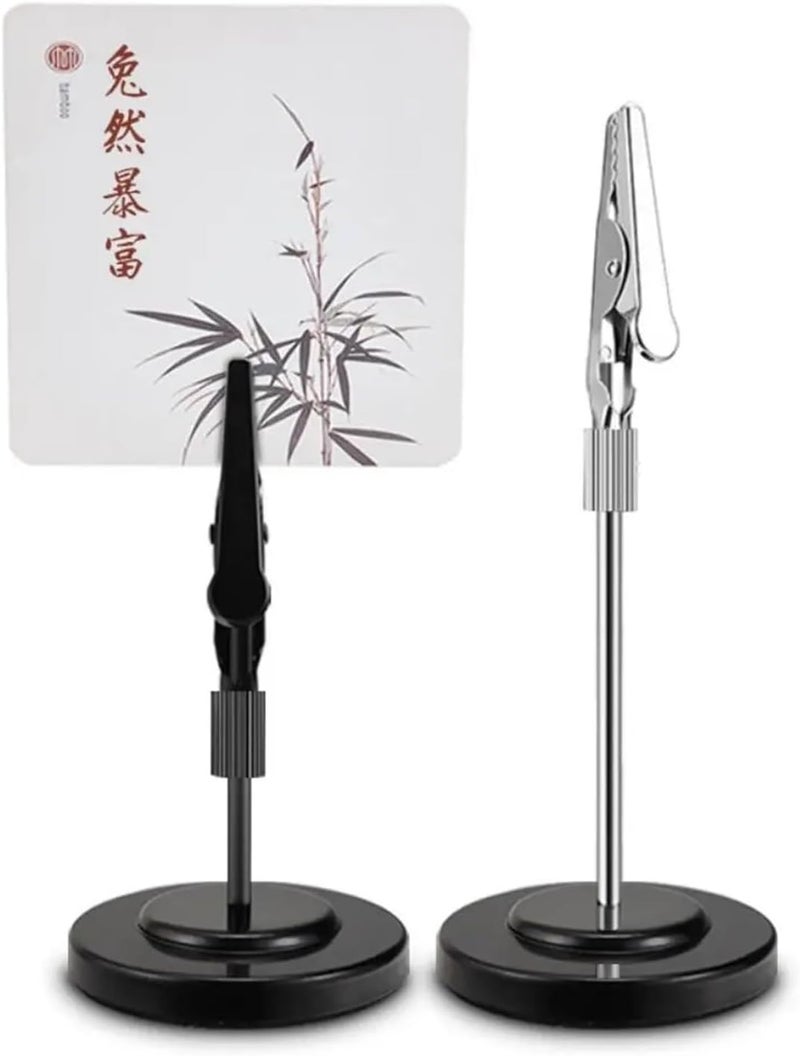 Table Number Holders 4 Pcs Desktop Decorative Photo Clip Picture Stainless Steel Card Holder(Silver-8cm) - Image 5