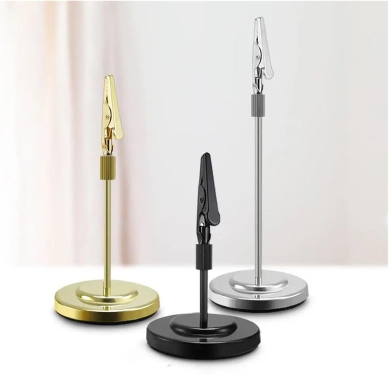 Table Number Holders 4 Pcs Desktop Decorative Photo Clip Picture Stainless Steel Card Holder(Silver-8cm) - Image 3