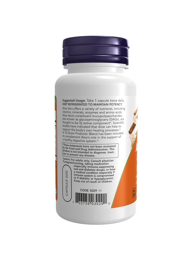 now Supplements, Aloe 10,000 & Probiotics with 10-Strain (5 Billion) Probiotic Blend, 60 Veg Capsules - Image 3