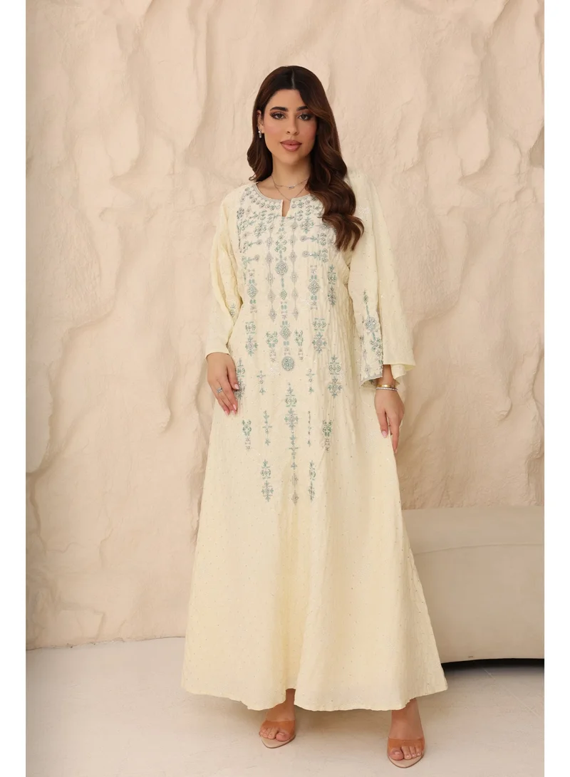IKKXA Mint Azure Bloom Jalabiya