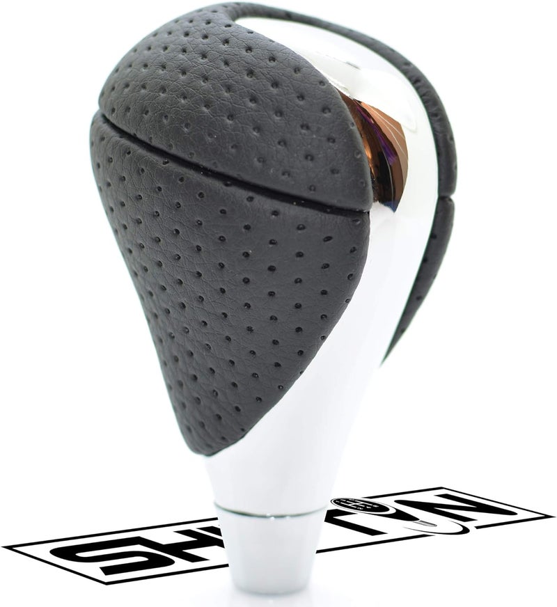 SHIFTIN Perforated Leather Chrome Gear Shift Knob Stick Shifter for Lexus - Image 4