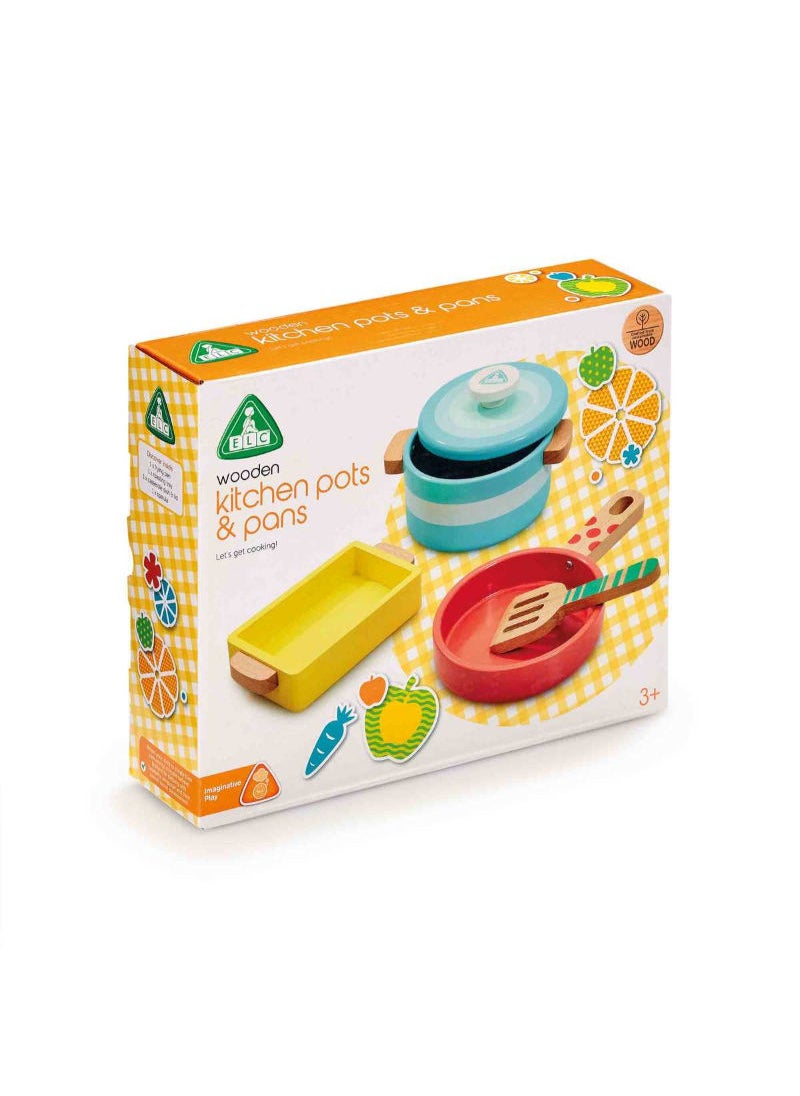 Early Learning Centre (ELC) - Early Learning Centre Wooden Kitchen Pots And Pans - Image 1