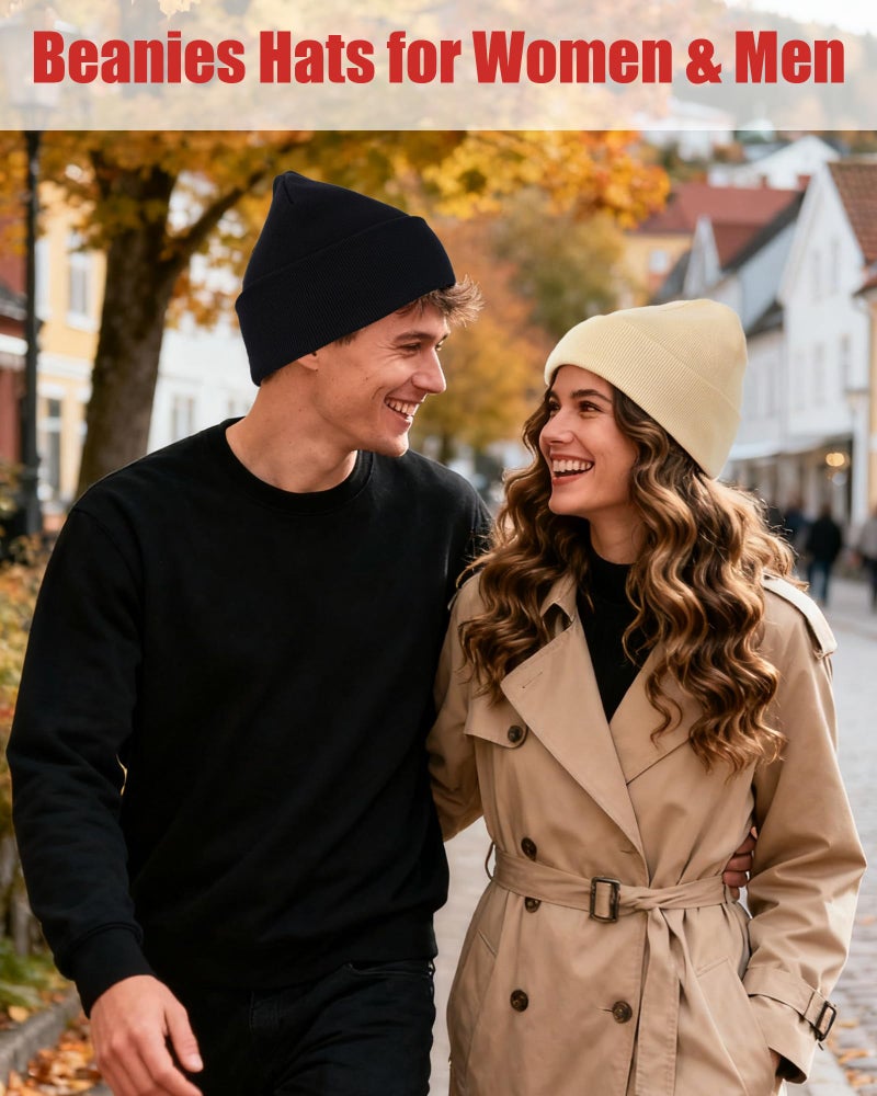 ROYBENS 100% Cotton Beanie, Knit Cuffed Beanies Hats for Men & Women, Winter Slouchy Soft Warm Double Layer Unisex Skull Cap Hatâ€‹â€‹ - Image 5