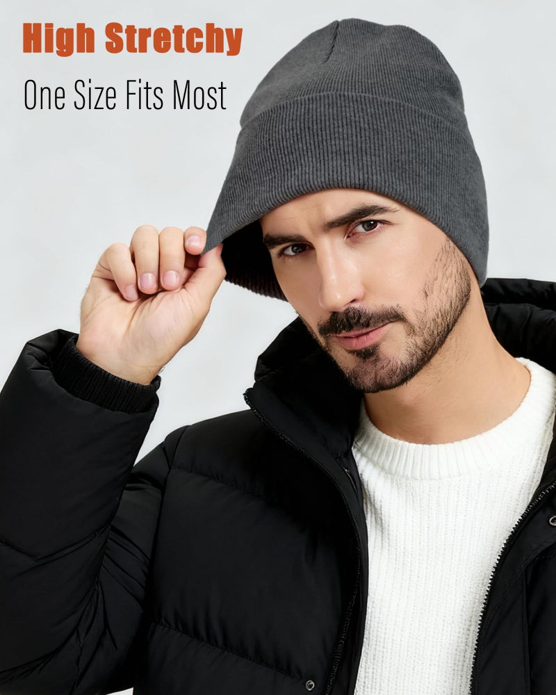 ROYBENS 100% Cotton Beanie, Knit Cuffed Beanies Hats for Men & Women, Winter Slouchy Soft Warm Double Layer Unisex Skull Cap Hatâ€‹â€‹ - Image 3