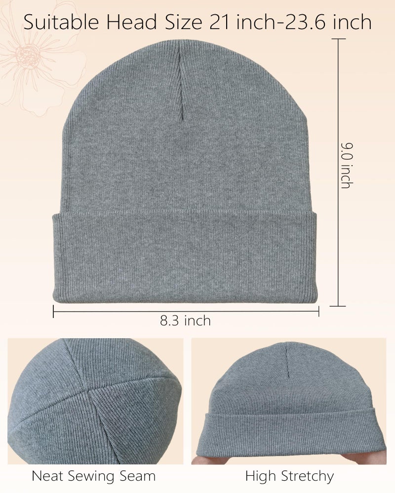 ROYBENS 100% Cotton Beanie, Knit Cuffed Beanies Hats for Men & Women, Winter Slouchy Soft Warm Double Layer Unisex Skull Cap Hatâ€‹â€‹ - Image 4