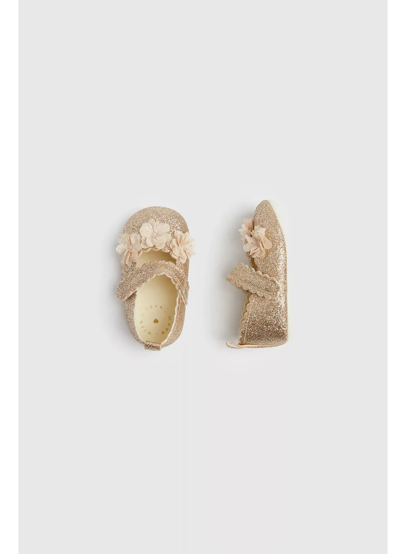mothercare Gold Glitter Pram Shoes