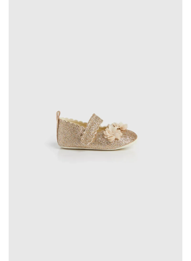 mothercare Gold Glitter Pram Shoes