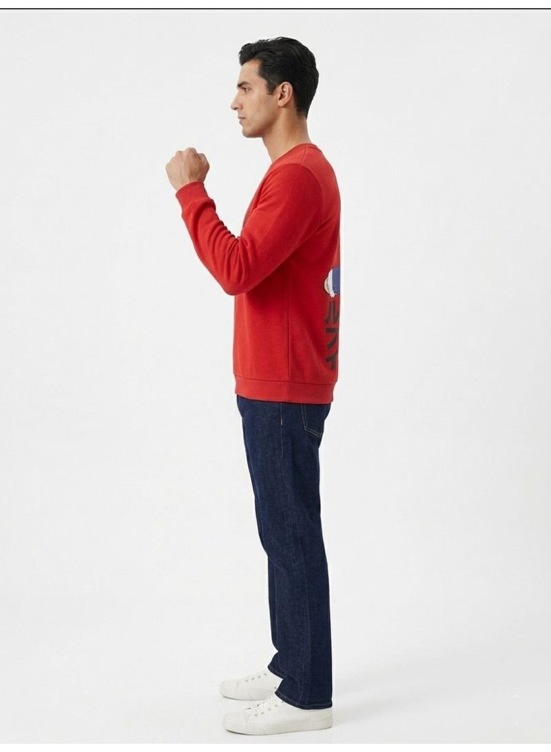 One Piece Men’s Anime Graphic Sweatshirt – Monkey D. Luffy Front & Back Print Red Crew Neck Pullover - Image 5