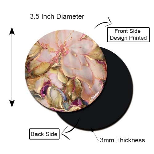 FirseBUY Coaster Set 6 Pcs Antique Floral Art MDF Wood Material Drink Coasters HeatResistant Round Coaster for Home and Kitchen Office Table Dining Table Home Decor 35 Inches - Image 5