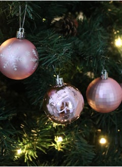 SINCHER SINCHER 44PCS  Balls Decorations Set, Reusable Shatterproof Balls Hanging with Lanyard Decorative Unbreakable Trinket Balls for  Holiday Party Home Decor（Pink&White)  - Image 3
