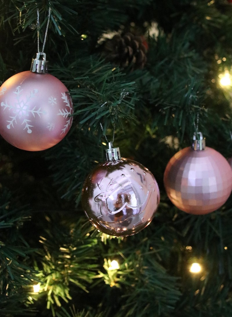 SINCHER SINCHER 44PCS  Balls Decorations Set, Reusable Shatterproof Balls Hanging with Lanyard Decorative Unbreakable Trinket Balls for  Holiday Party Home Decor（Pink&White)  - Image 3