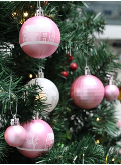 SINCHER SINCHER 44PCS  Balls Decorations Set, Reusable Shatterproof Balls Hanging with Lanyard Decorative Unbreakable Trinket Balls for  Holiday Party Home Decor（Pink&White)  - Image 4