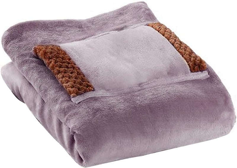 klarako Office Blanket for Home Washable Heated Soft Electric Travel Machine USB Blanket Home Textiles Recovery Blanket (Purple, One Size) - Image 1