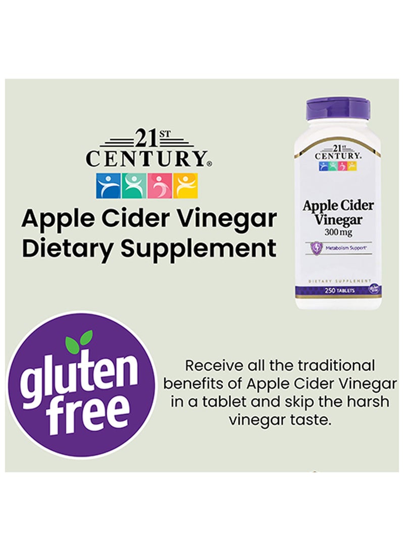 21st Century أقراص خل التفاح 300 ملغ 250's - Image 5